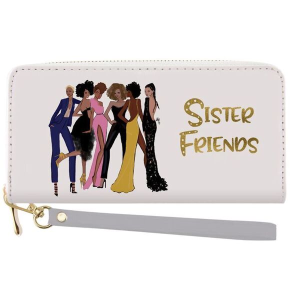 African American Expressions Handbags - Clutch Wallet w/ Wrist Strap | Sister Friends 2